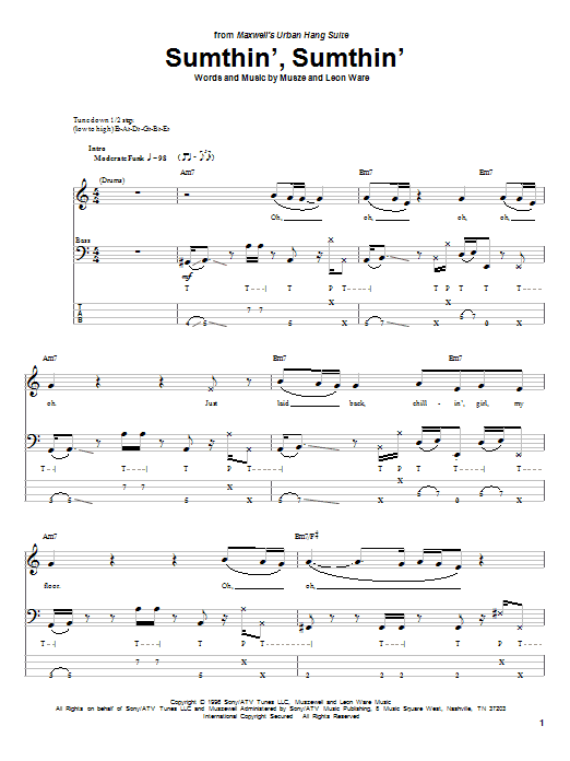 Maxwell Sumthin', Sumthin' sheet music notes and chords. Download Printable PDF.