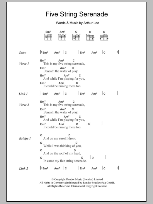 Mazzy Star Five String Serenade sheet music notes and chords. Download Printable PDF.