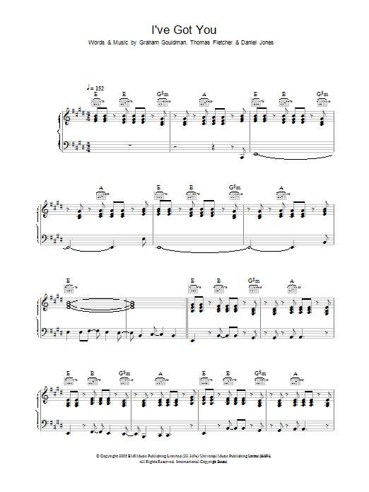 McFly I've Got You sheet music notes and chords. Download Printable PDF.