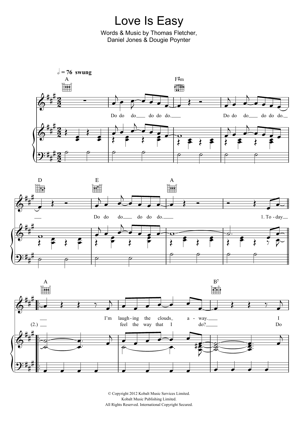 Learn to play McFly Love Is Easy sheet music for Piano, Vocal & Guitar Chords in minutes. Price: 7.8900$ McFly Love Is Easy sheet music notes and chords arranged for Piano, Vocal & Guitar Chords