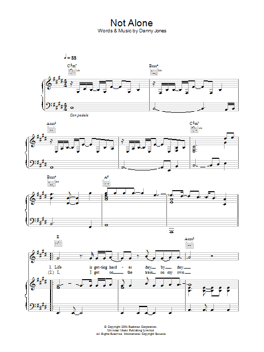 Learn to play McFly Not Alone sheet music for Piano, Vocal & Guitar Chords in minutes. Price: 7.8900$ McFly Not Alone sheet music notes and chords arranged for Piano, Vocal & Guitar Chords