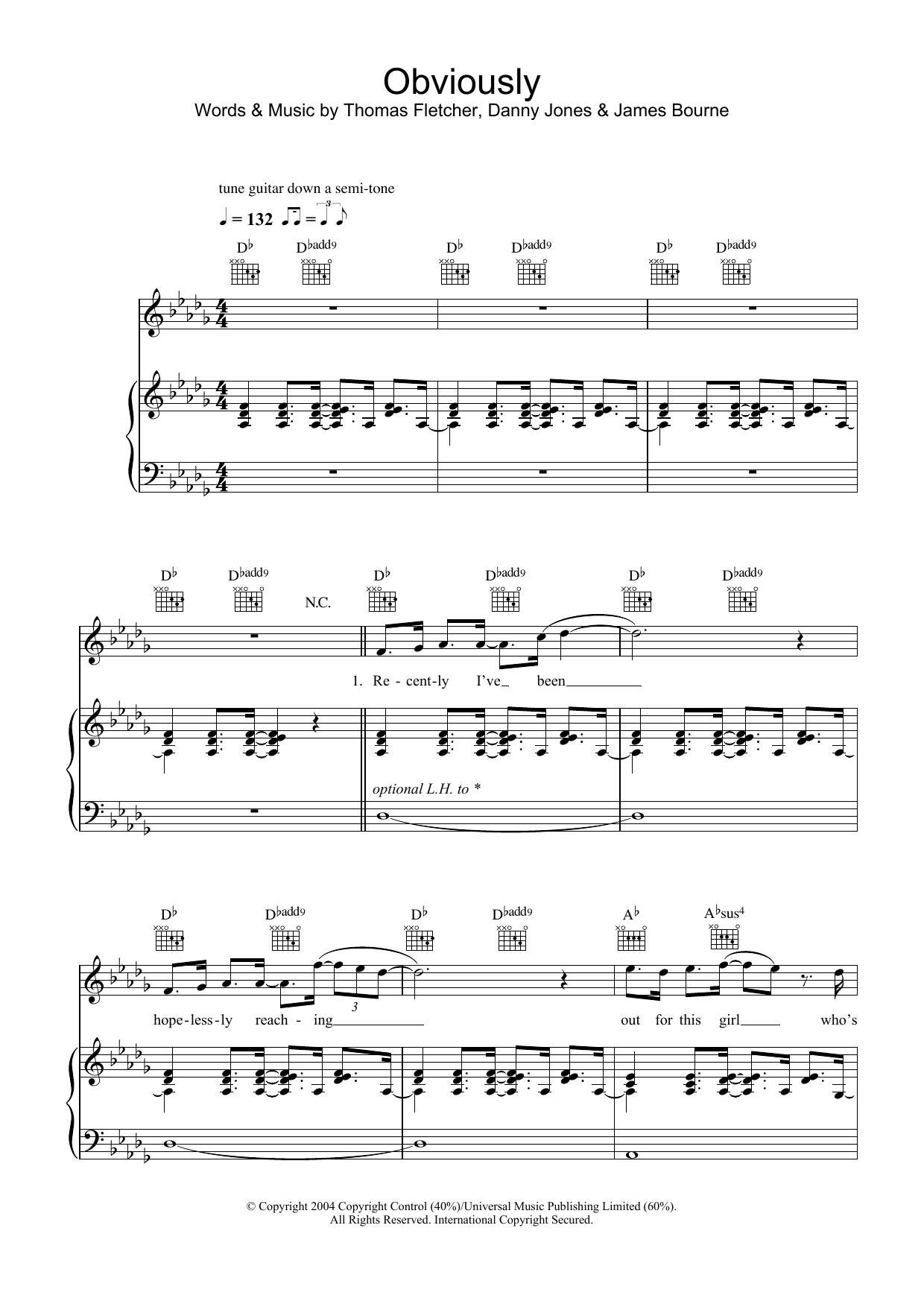 McFly Obviously sheet music notes and chords. Download Printable PDF.