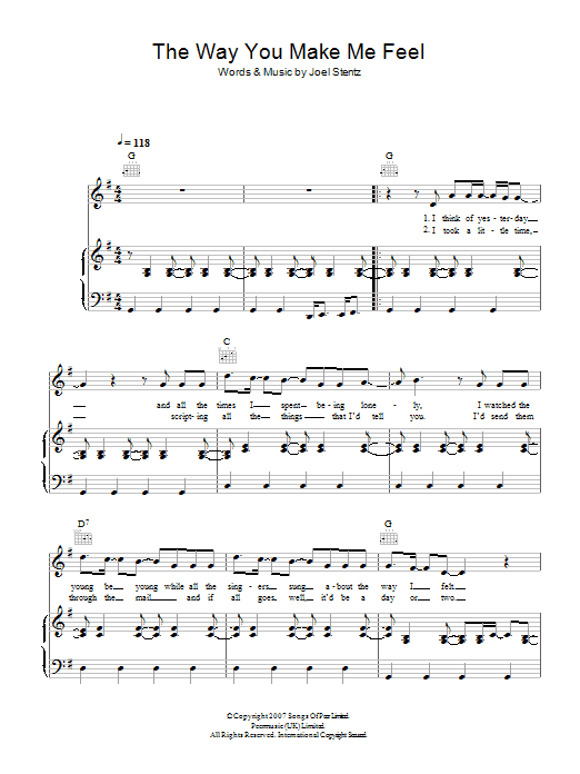 Learn to play McFly The Way You Make Me Feel sheet music for Piano, Vocal & Guitar Chords in minutes. Price: 7.8900$ McFly The Way You Make Me Feel sheet music notes and chords arranged for Piano, Vocal & Guitar Chords
