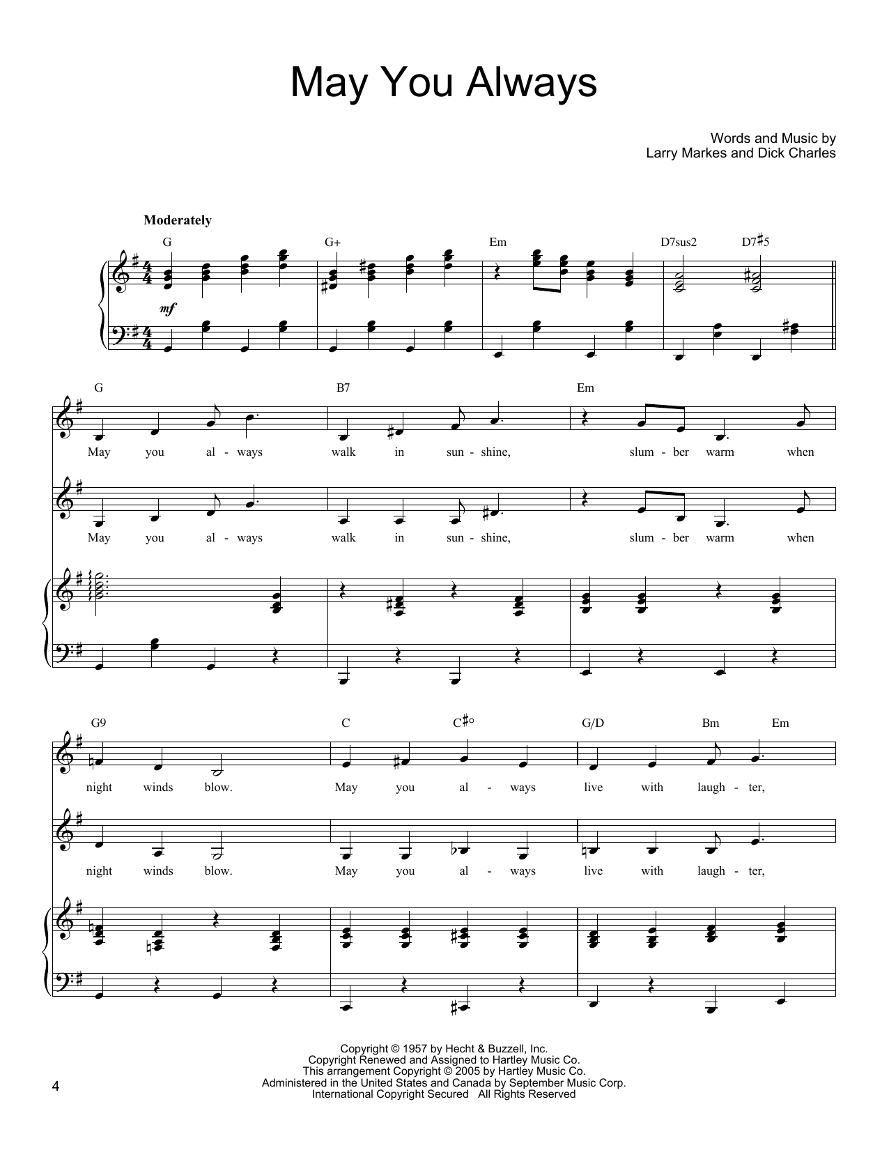 McGuire Sisters May You Always sheet music notes and chords. Download Printable PDF.