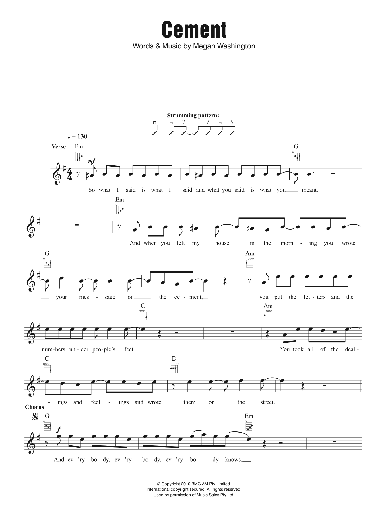 Learn to play Washington Cement sheet music for Ukulele in minutes. Price: 5.9900$ Washington Cement sheet music notes and chords arranged for Ukulele