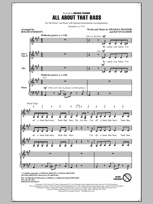 Meghan Trainor All About That Bass sheet music notes and chords. Download Printable PDF.