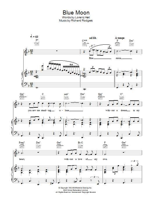 Learn to play Mel Torme Blue Moon sheet music for Piano, Vocal & Guitar Chords in minutes. Price: 7.8900$ Mel Torme Blue Moon sheet music notes and chords arranged for Piano, Vocal & Guitar Chords