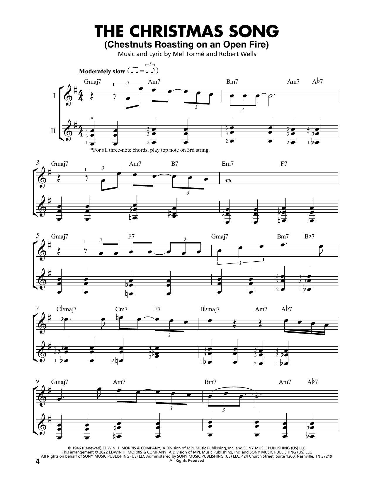 Mel Torme The Christmas Song (Chestnuts Roasting On An Open Fire) (arr. Mark Phillips) sheet music notes and chords. Download Printable PDF.