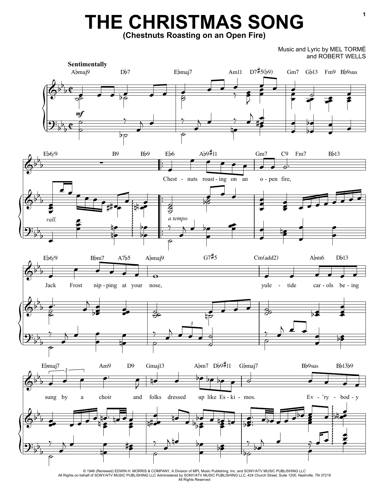 Mel Torme The Christmas Song (Chestnuts Roasting On An Open Fire) [Jazz Version] (arr. Brent Edstrom) sheet music notes and chords. Download Printable PDF.