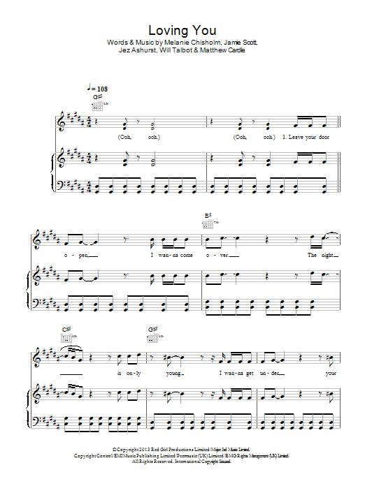 Learn to play Matt Cardle & Melanie C Loving You sheet music for Piano, Vocal & Guitar Chords in minutes. Price: 7.8900$ Matt Cardle & Melanie C Loving You sheet music notes and chords arranged for Piano, Vocal & Guitar Chords
