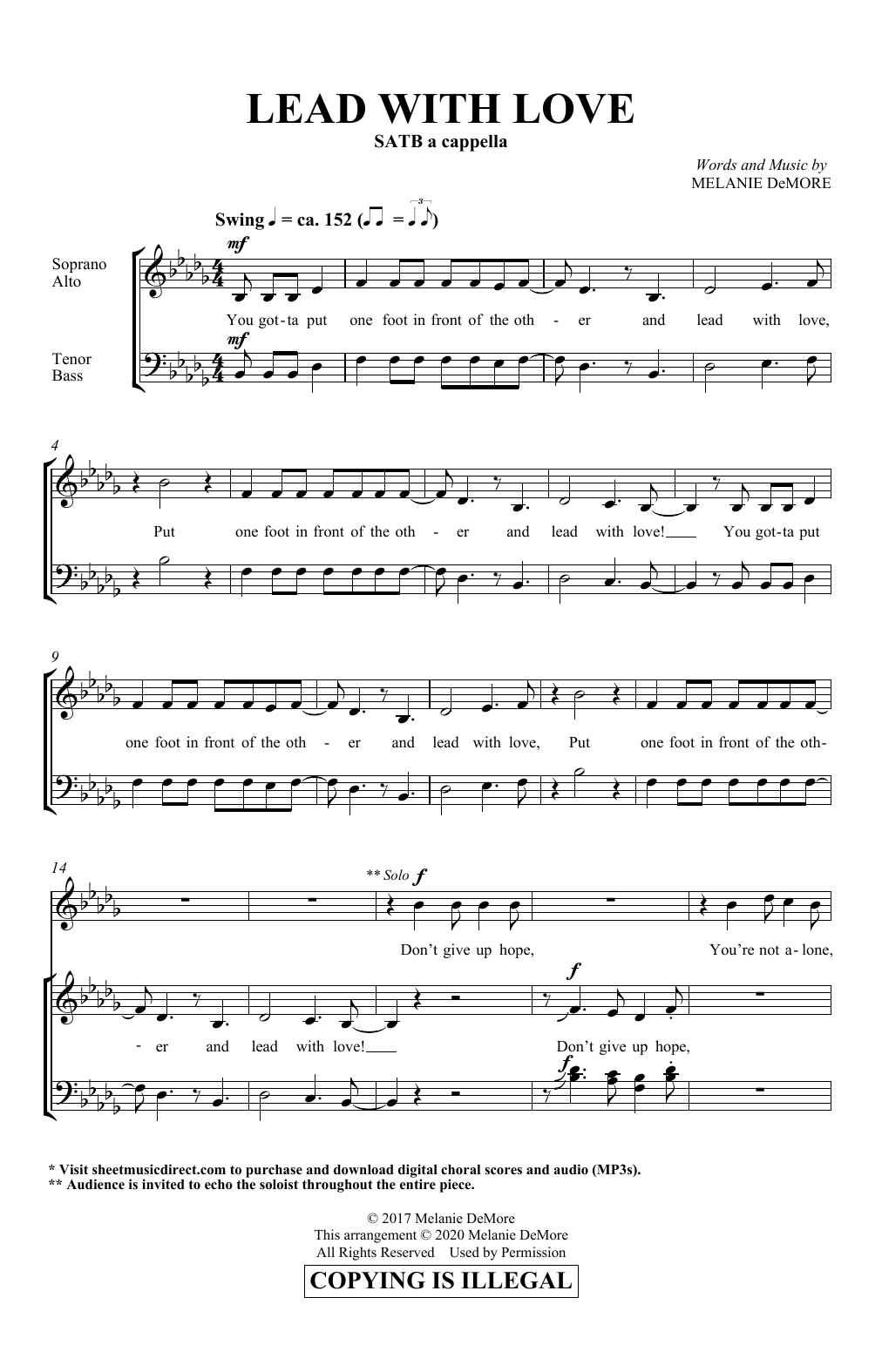 Melanie DeMore Lead With Love sheet music notes and chords. Download Printable PDF.