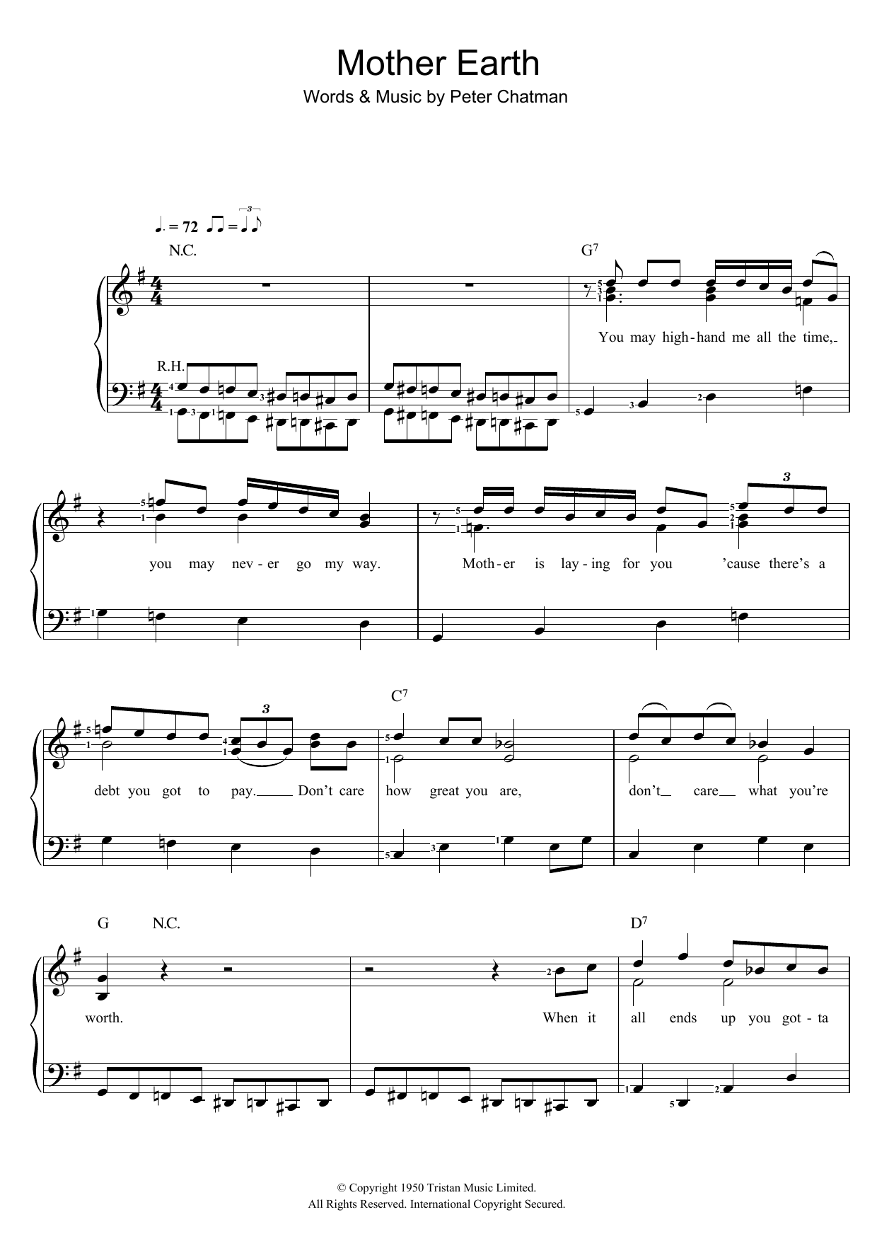 Memphis Slim Mother Earth sheet music notes and chords. Download Printable PDF.