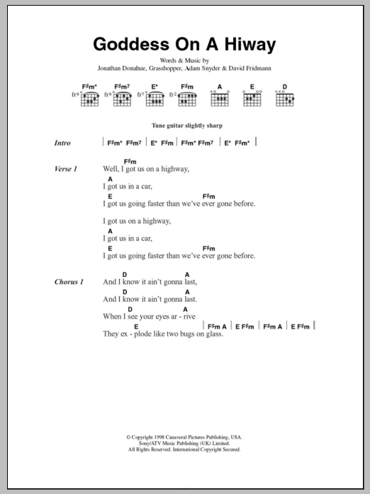 Mercury Rev Goddess On A Hiway sheet music notes and chords. Download Printable PDF.