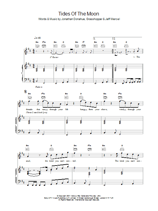 Learn to play Mercury Rev Tides Of The Moon sheet music for Piano, Vocal & Guitar Chords in minutes. Price: 7.8900$ Mercury Rev Tides Of The Moon sheet music notes and chords arranged for Piano, Vocal & Guitar Chords