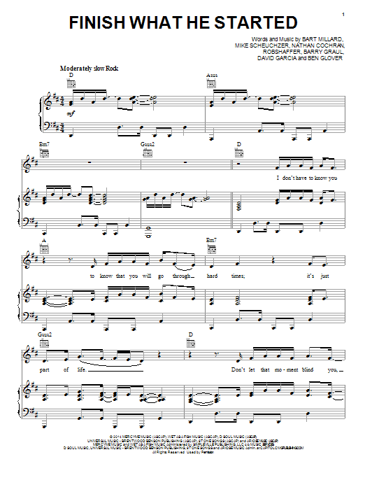 MercyMe Finish What He Started sheet music notes and chords. Download Printable PDF.