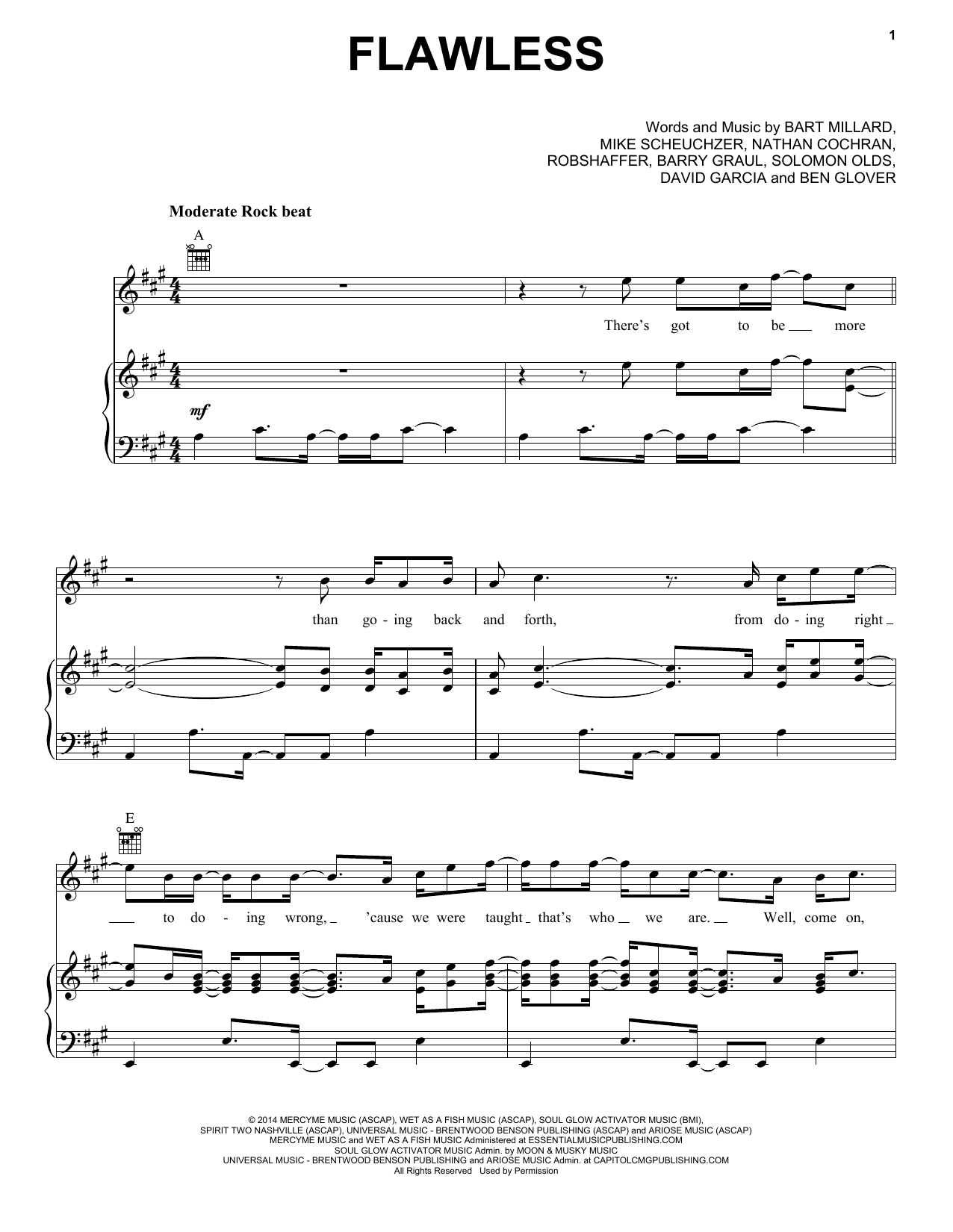 Learn to play MercyMe Flawless sheet music for Piano, Vocal & Guitar Chords (Right-Hand Melody) in minutes. Price: 7.8900$ MercyMe Flawless sheet music notes and chords arranged for Piano, Vocal & Guitar Chords (Right-Hand Melody)