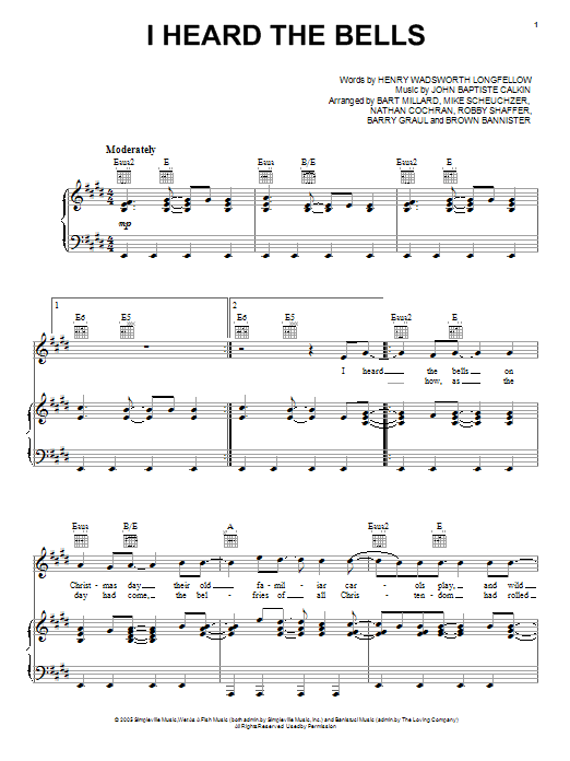 MercyMe I Heard The Bells On Christmas Day sheet music notes and chords. Download Printable PDF.