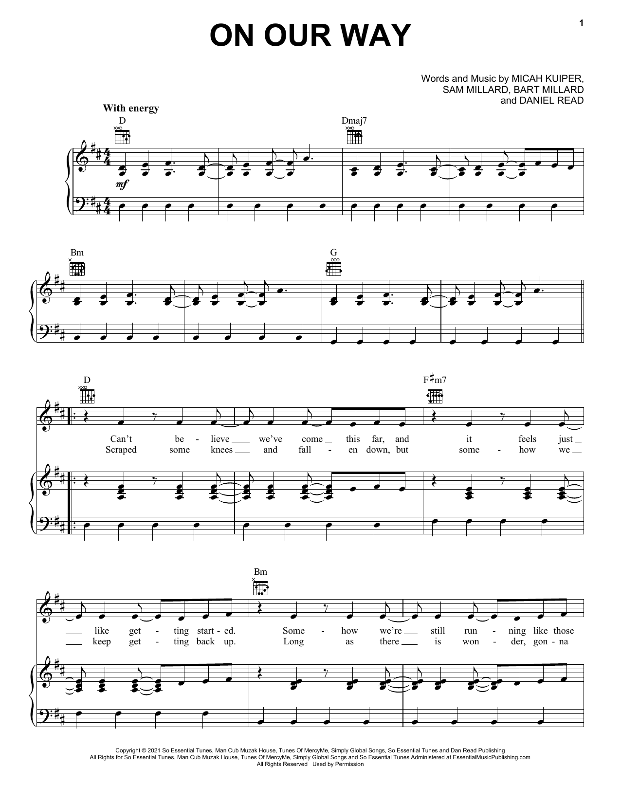 Learn to play MercyMe On Our Way (feat. Sam Wesley) sheet music for Piano, Vocal & Guitar Chords (Right-Hand Melody) in minutes. Price: 7.8900$ MercyMe On Our Way (feat. Sam Wesley) sheet music notes and chords arranged for Piano, Vocal & Guitar Chords (Right-Hand Melody)