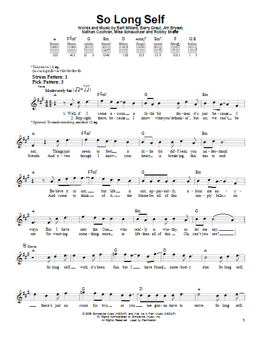 MercyMe So Long Self sheet music notes and chords. Download Printable PDF.