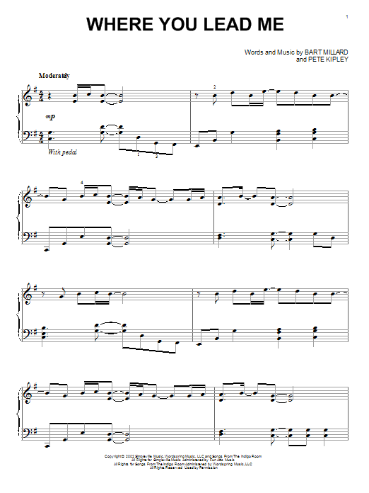 Learn to play MercyMe Where You Lead Me sheet music for Piano Solo in minutes. Price: 7.8900$ MercyMe Where You Lead Me sheet music notes and chords arranged for Piano Solo