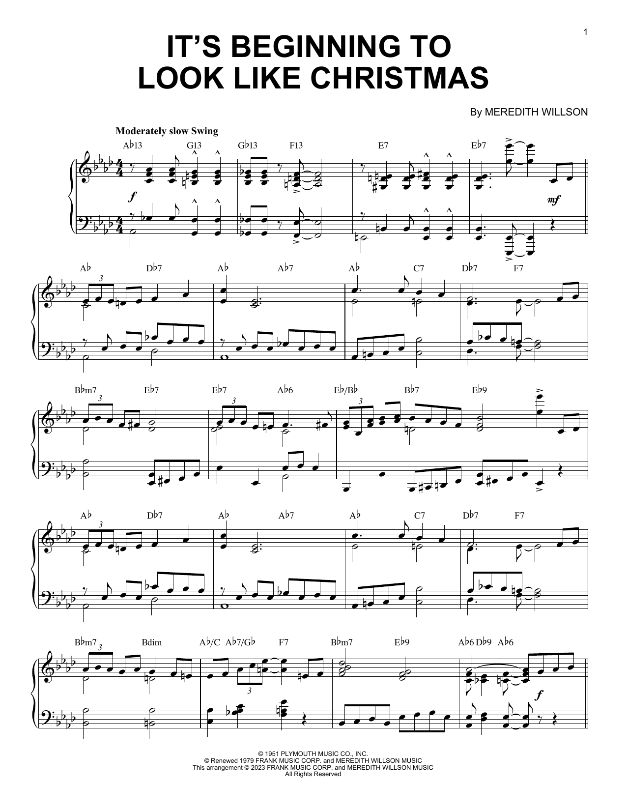 Meredith Willson It's Beginning To Look Like Christmas [Boogie Woogie version] (arr. Brent Edstrom) sheet music notes and chords. Download Printable PDF.