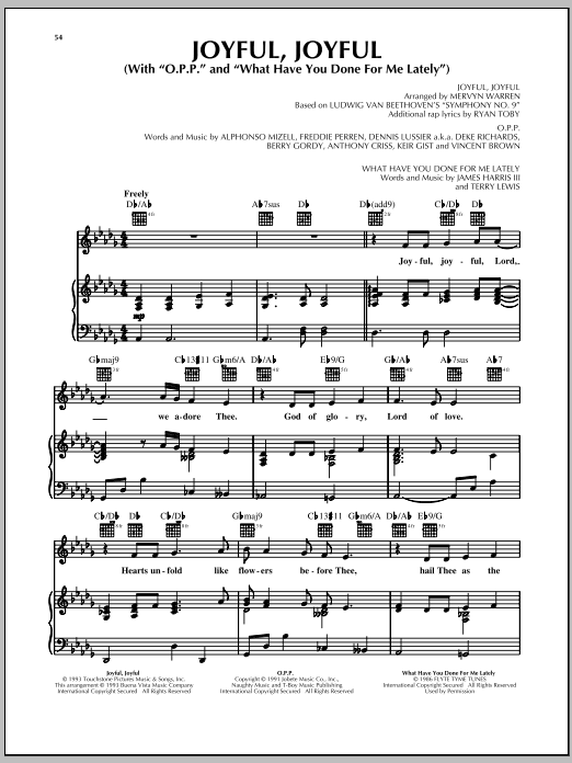 Mervyn Warren Joyful, Joyful sheet music notes and chords. Download Printable PDF.