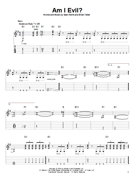 Metallica Am I Evil? sheet music notes and chords. Download Printable PDF.