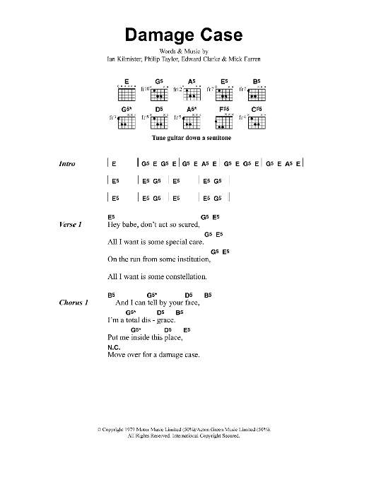 Metallica Damage Case sheet music notes and chords. Download Printable PDF.