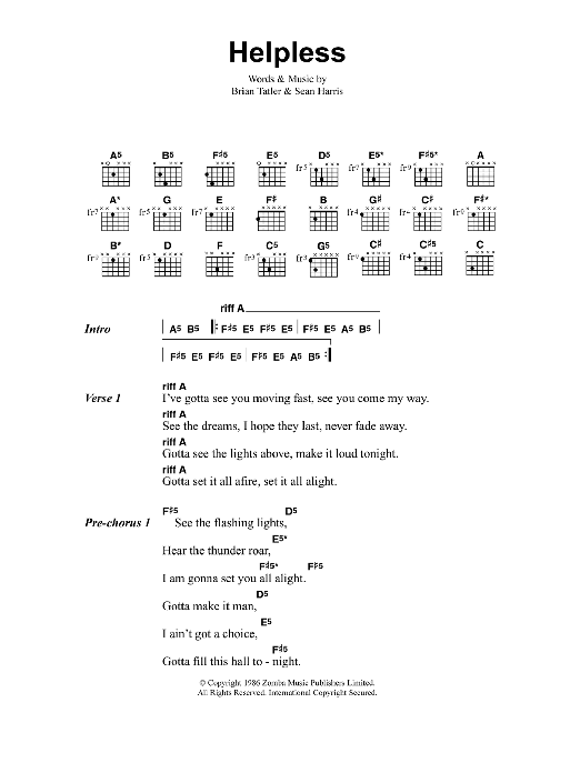 Metallica Helpless sheet music notes and chords. Download Printable PDF.