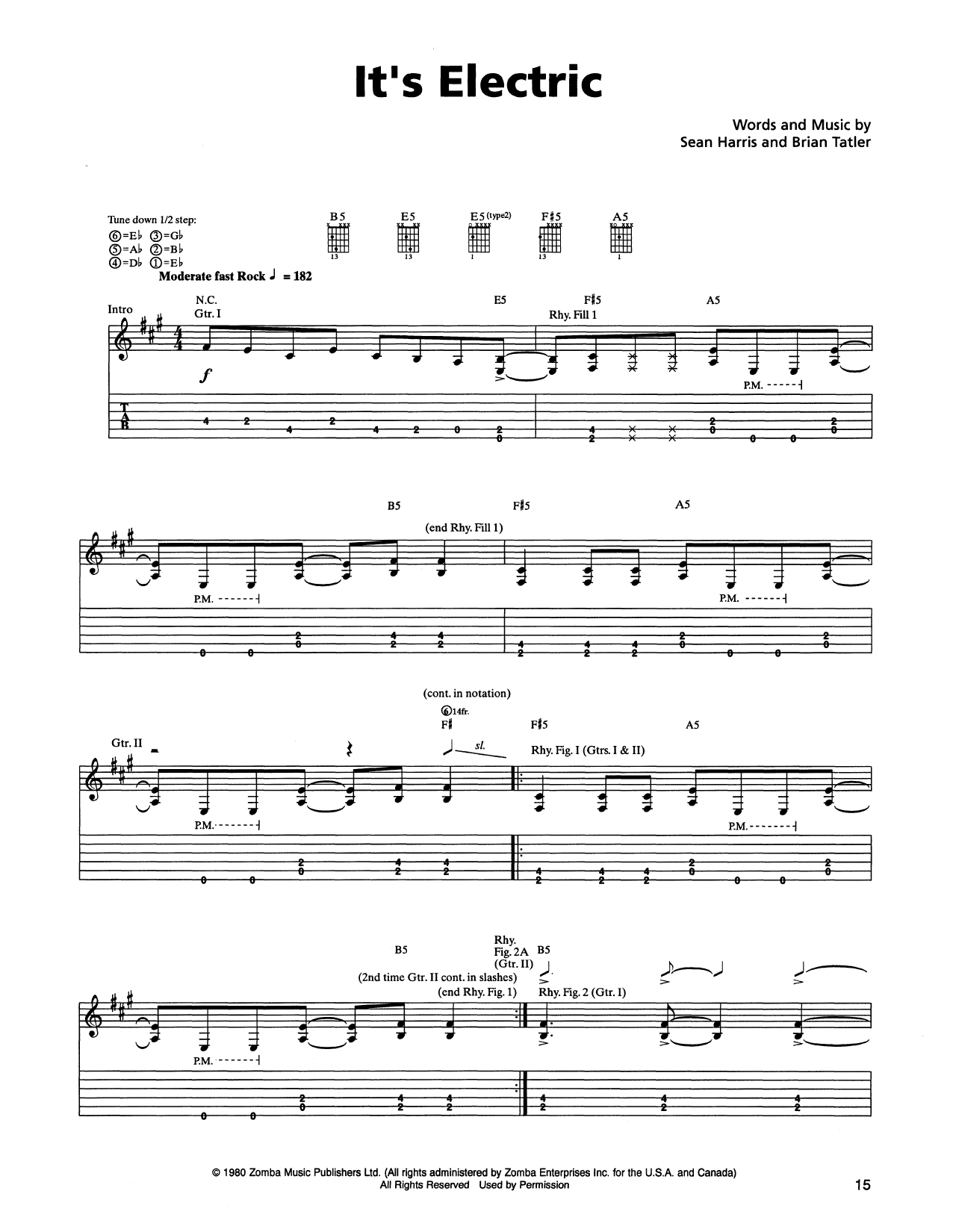 Metallica It's Electric sheet music notes and chords. Download Printable PDF.