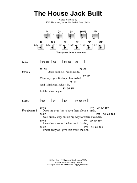 Metallica The House Jack Built sheet music notes and chords. Download Printable PDF.