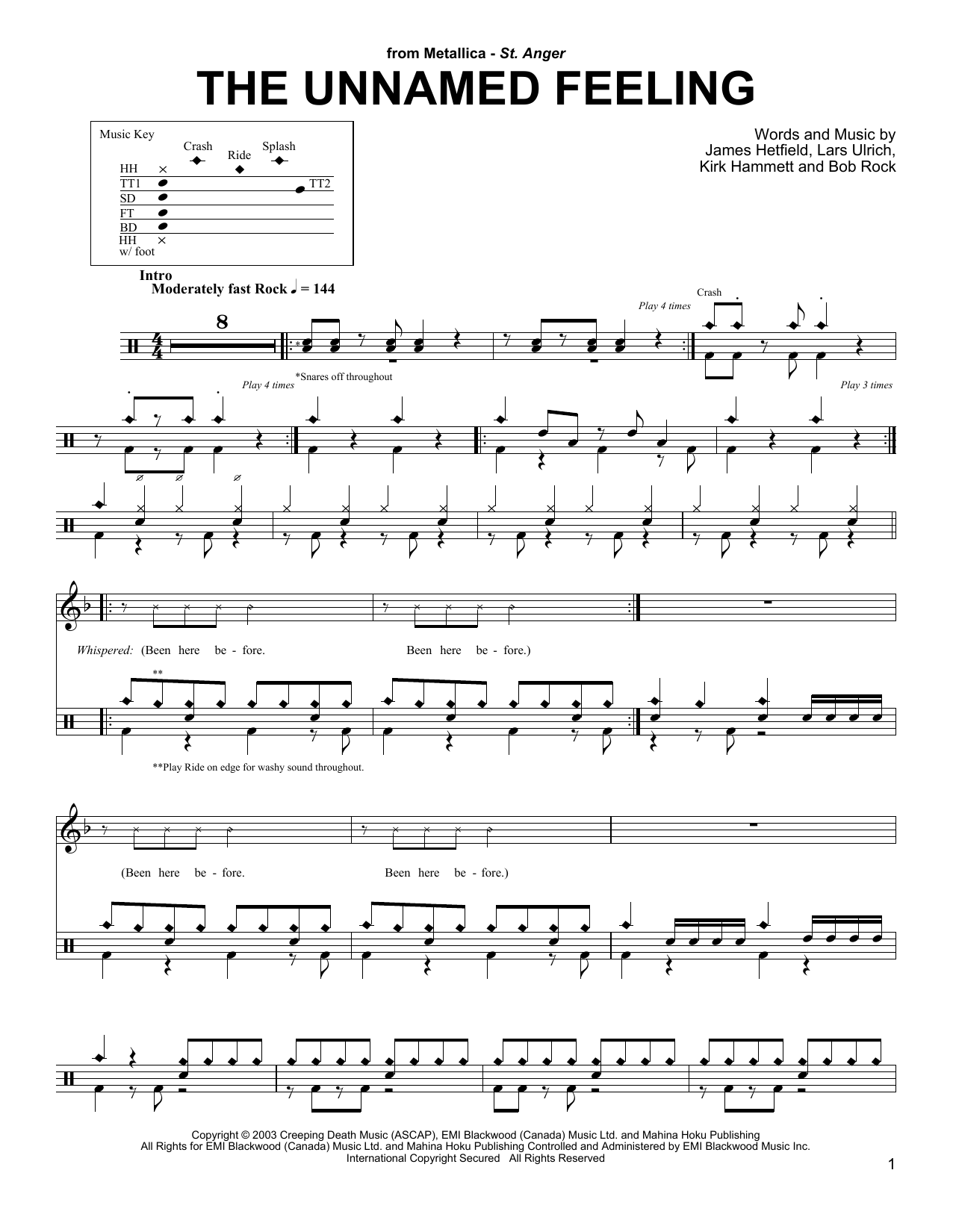 Metallica The Unnamed Feeling sheet music notes and chords. Download Printable PDF.