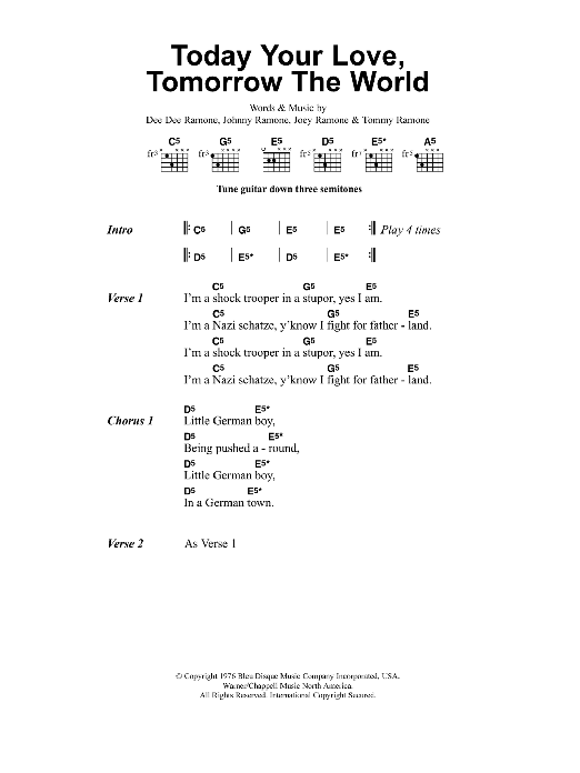 Metallica Today Your Love, Tomorrow The World sheet music notes and chords. Download Printable PDF.