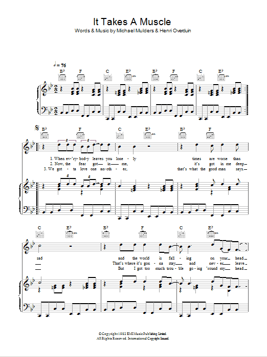 M.I.A. It Takes A Muscle sheet music notes and chords arranged for Piano, Vocal & Guitar Chords