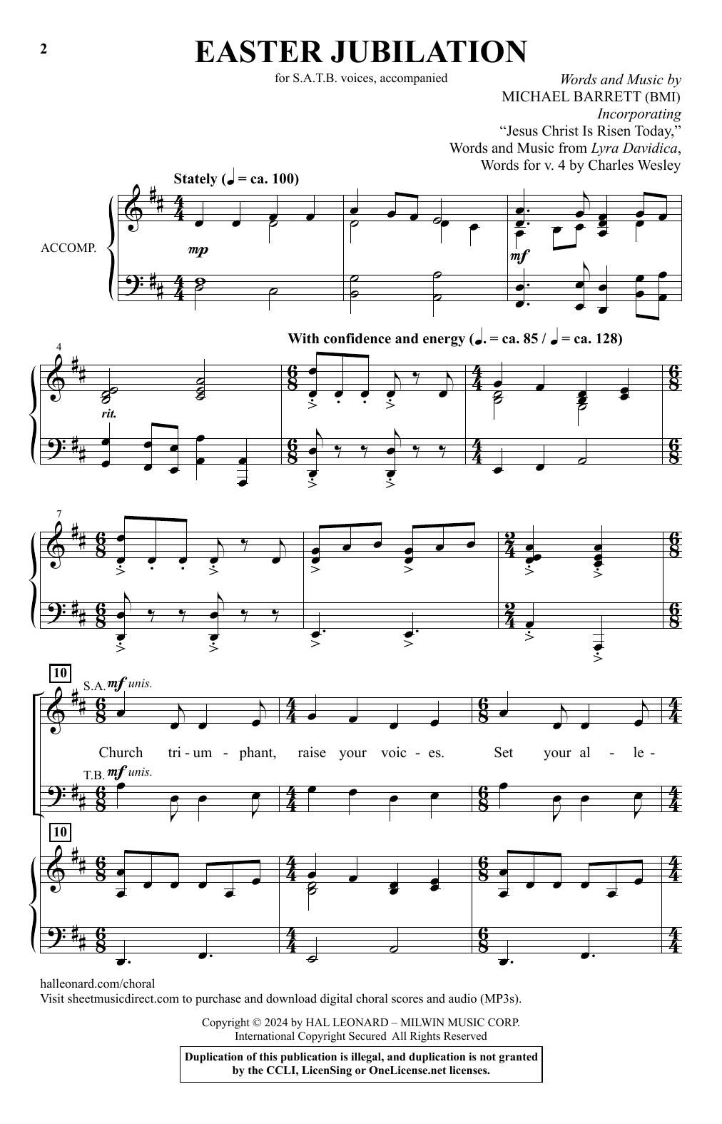 Michael Barrett Easter Jubilation sheet music notes and chords. Download Printable PDF.