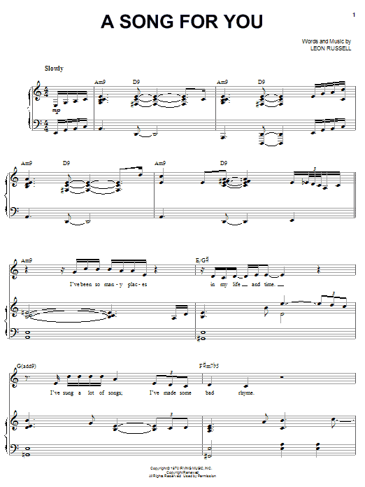 Michael Buble A Song For You sheet music notes and chords. Download Printable PDF.