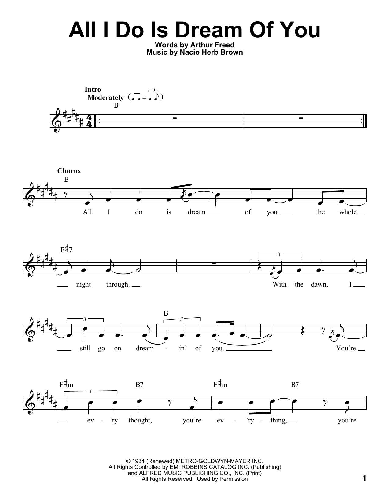 Michael Buble All I Do Is Dream Of You sheet music notes and chords arranged for Piano & Vocal