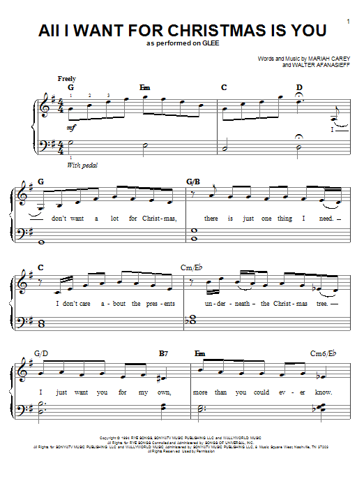 Michael Buble All I Want For Christmas Is You sheet music notes and chords. Download Printable PDF.