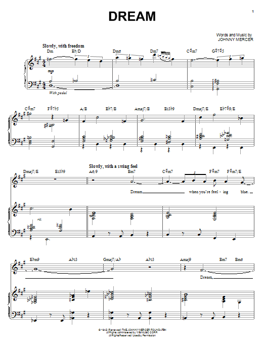 Michael Buble Dream sheet music notes and chords arranged for Piano & Vocal