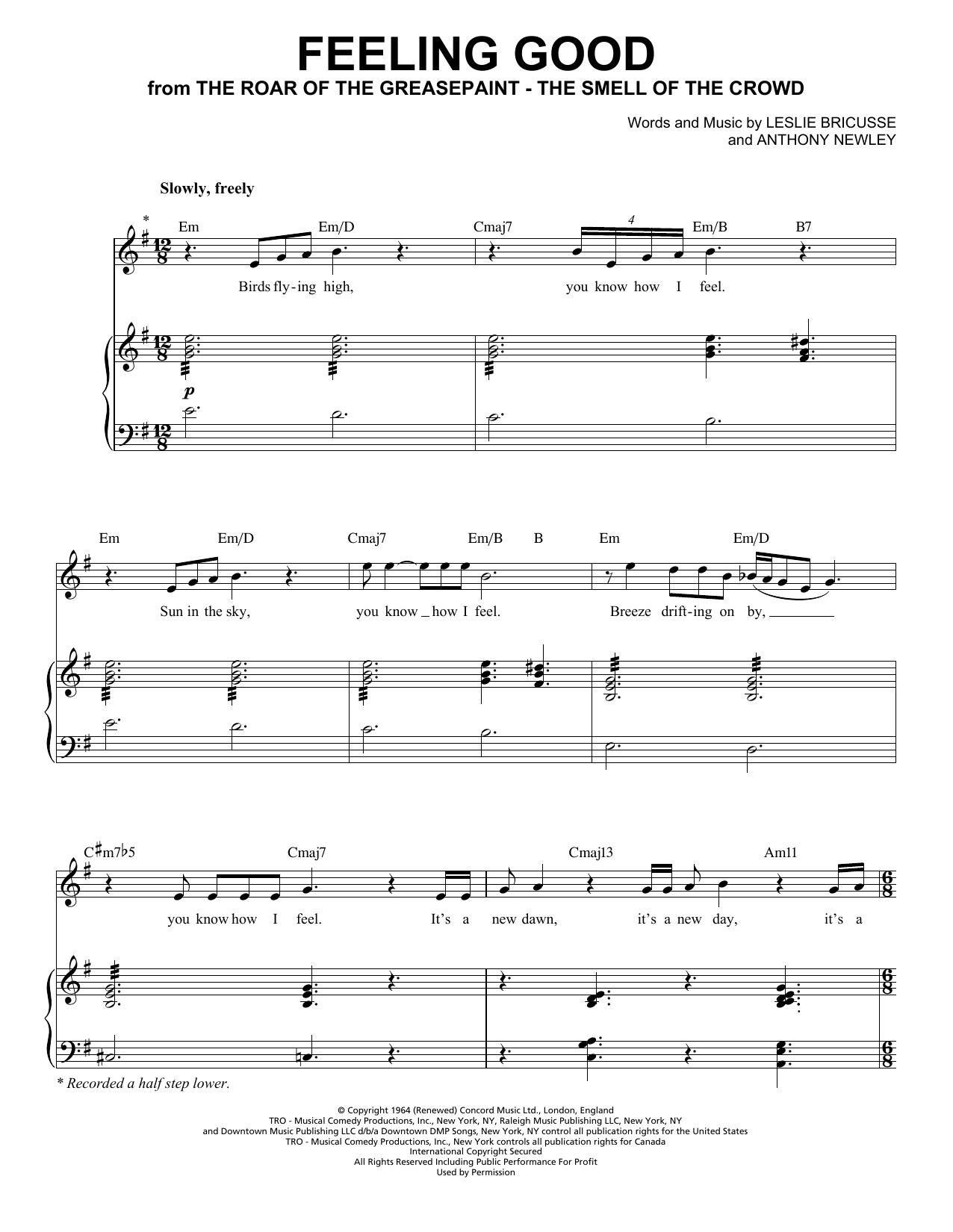 Michael Buble Feeling Good sheet music notes and chords. Download Printable PDF.