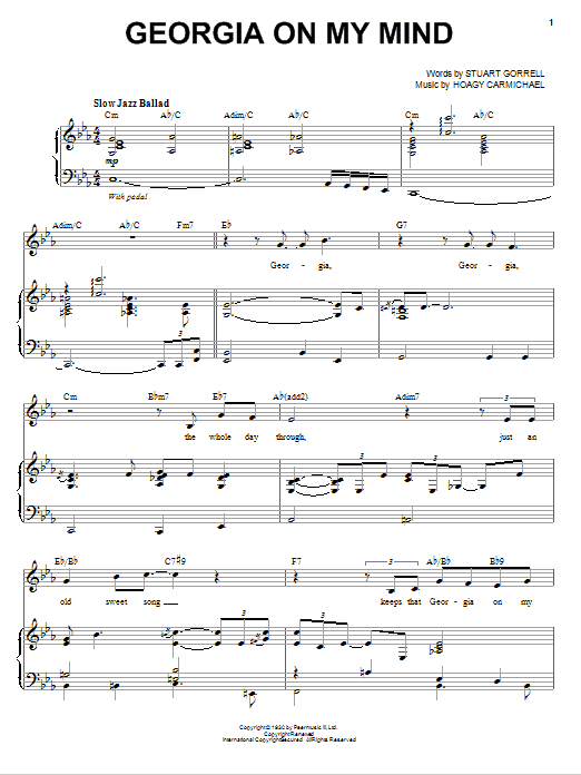 Michael Buble Georgia On My Mind sheet music notes and chords arranged for Piano & Vocal