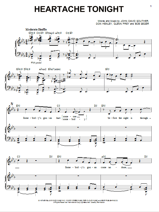 Learn to play Michael Buble Heartache Tonight sheet music for Piano & Vocal in minutes. Price: 7.8900$ Michael Buble Heartache Tonight sheet music notes and chords arranged for Piano & Vocal