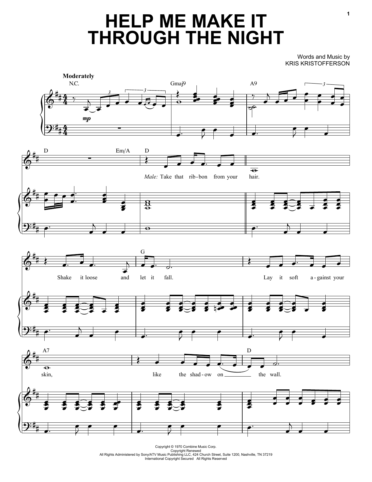 Michael Bublé Help Me Make It Through the Night (feat. Loren Allred) sheet music notes and chords. Download Printable PDF.