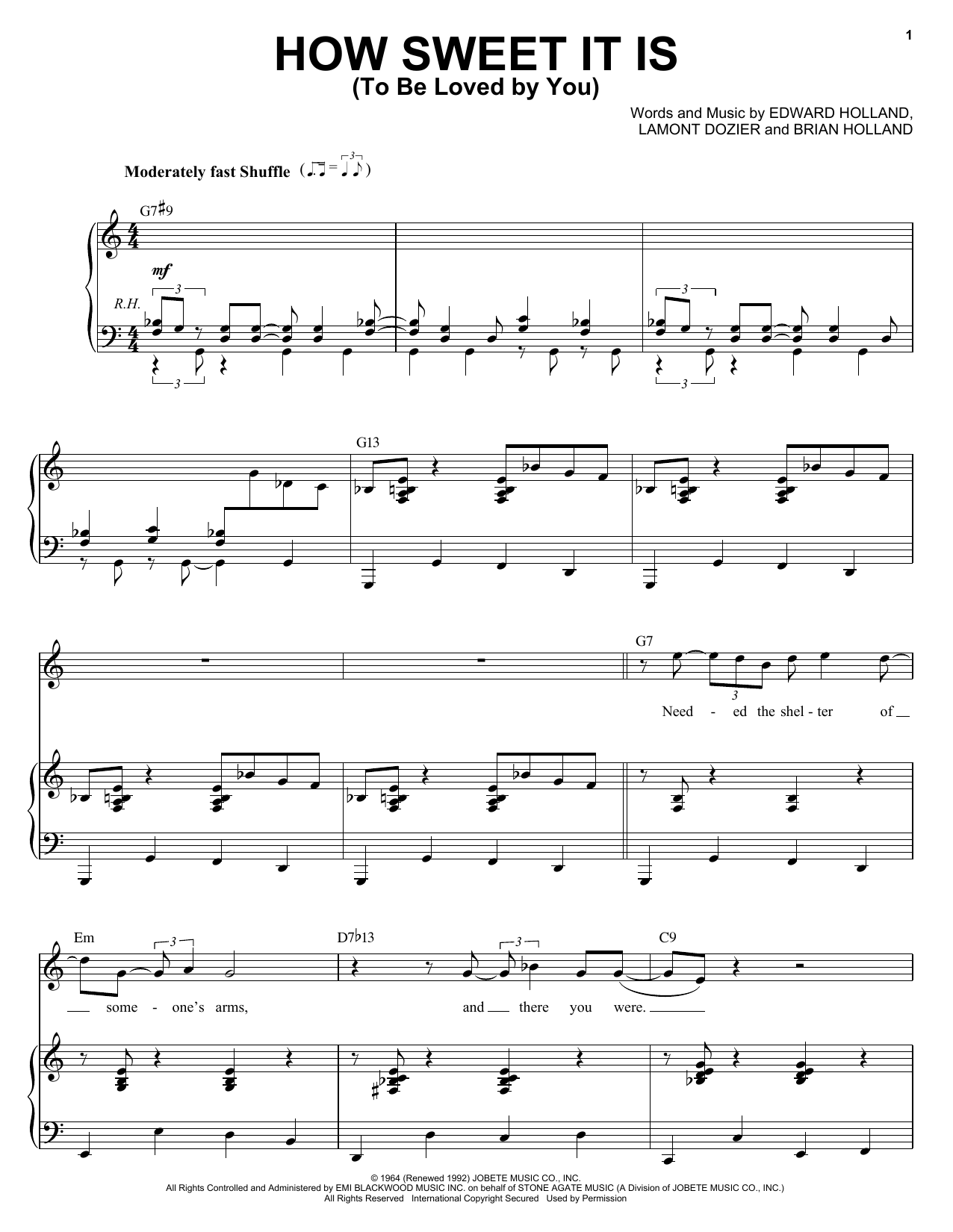 Learn to play Michael Buble How Sweet It Is (To Be Loved By You) sheet music for Piano & Vocal in minutes. Price: 7.8900$ Michael Buble How Sweet It Is (To Be Loved By You) sheet music notes and chords arranged for Piano & Vocal