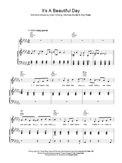 Michael Buble It's A Beautiful Day sheet music notes and chords. Download Printable PDF.