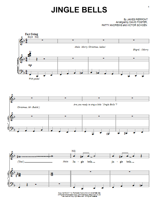 Michael Buble Jingle Bells sheet music notes and chords. Download Printable PDF.