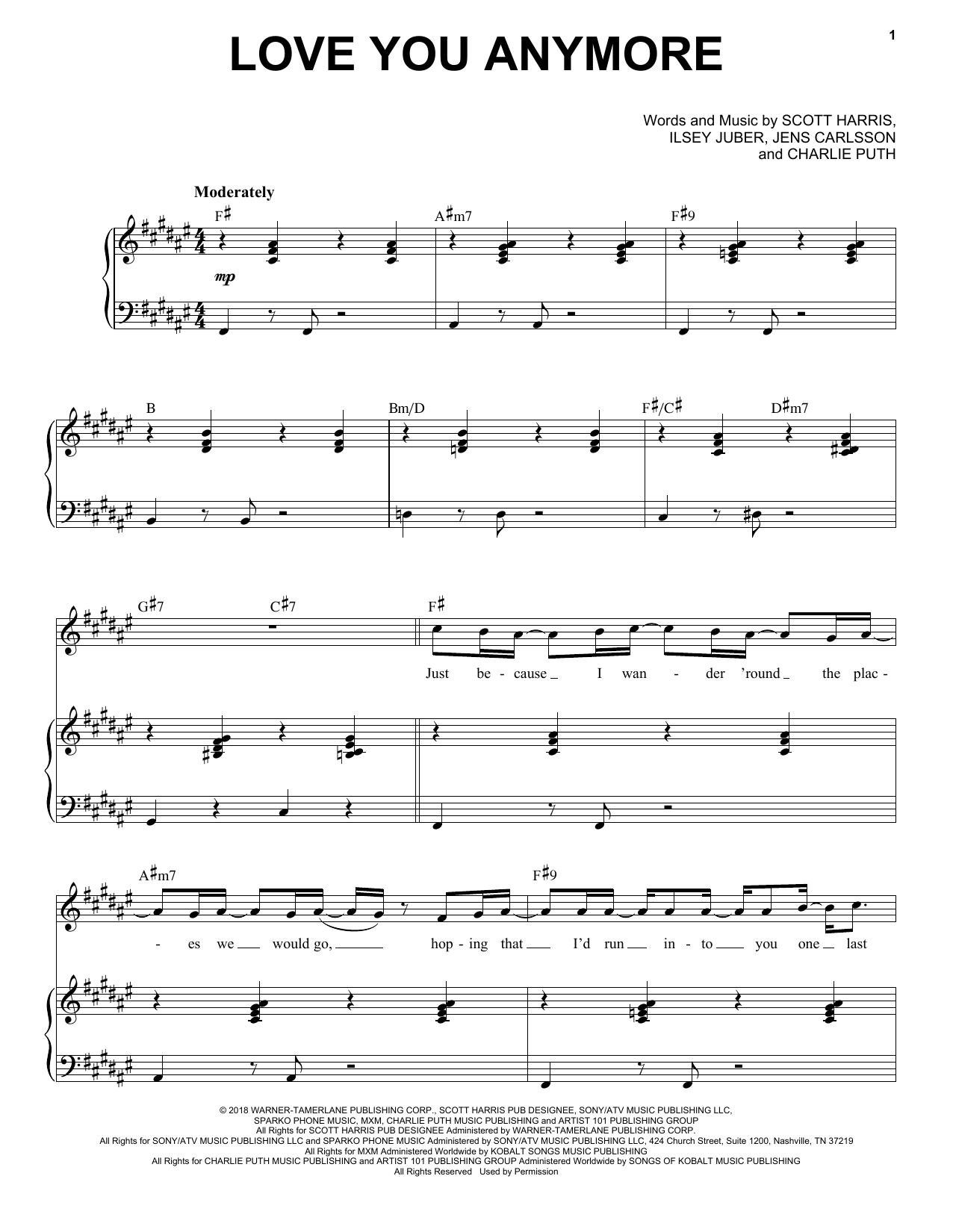 Michael Buble Love You Anymore sheet music notes and chords. Download Printable PDF.