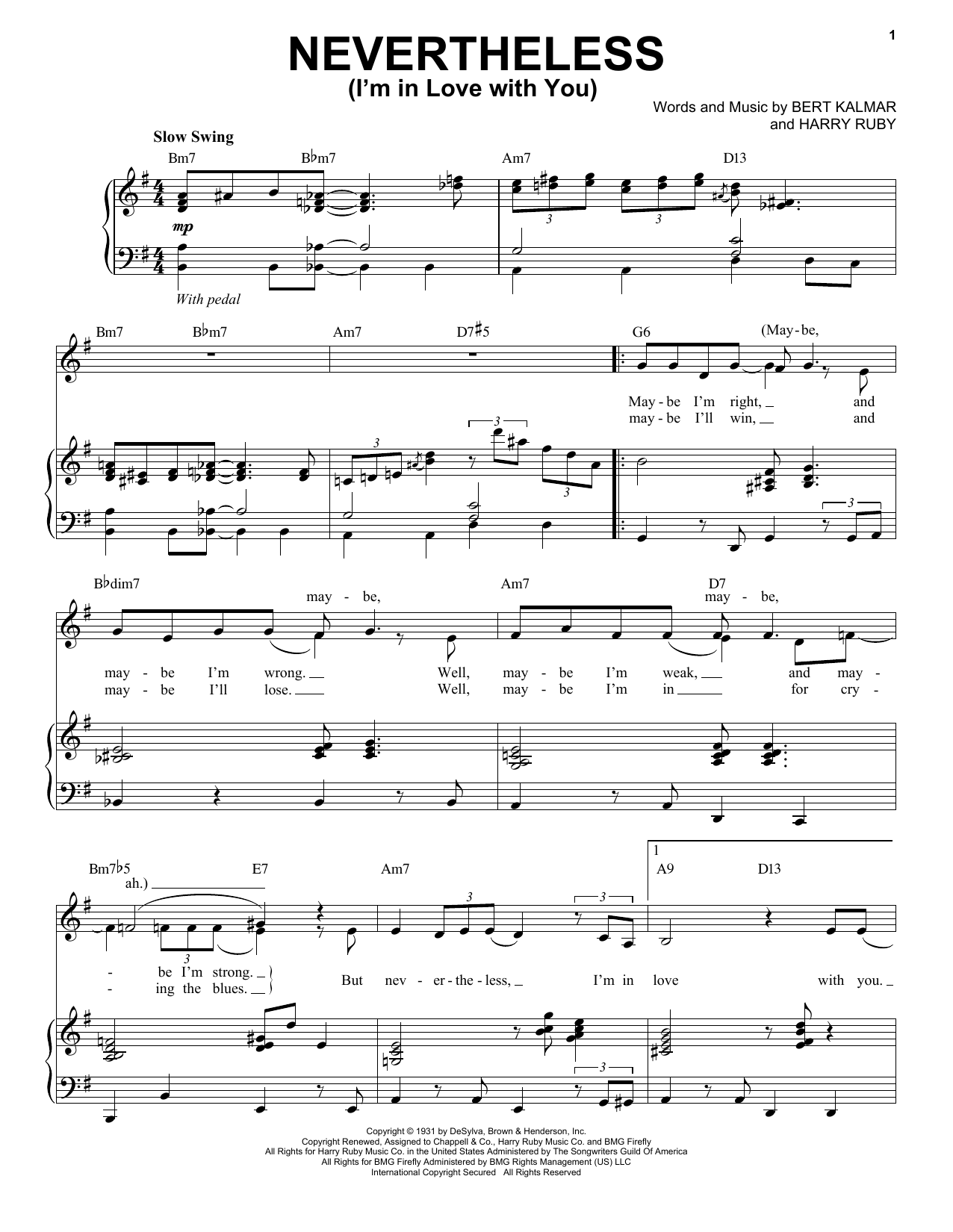 Michael Buble Nevertheless (I'm In Love With You) sheet music notes and chords arranged for Piano, Vocal & Guitar Chords