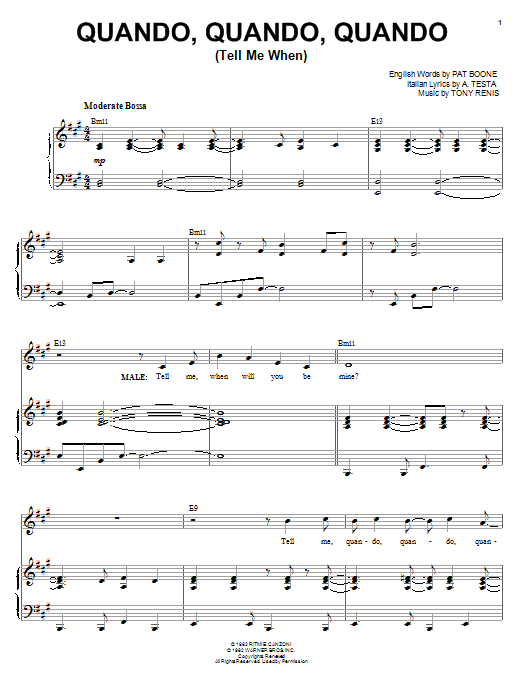 Michael Buble Quando, Quando, Quando (Tell Me When) sheet music notes and chords. Download Printable PDF.