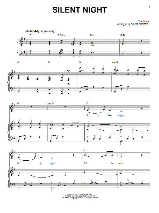 Michael Buble Silent Night sheet music notes and chords. Download Printable PDF.